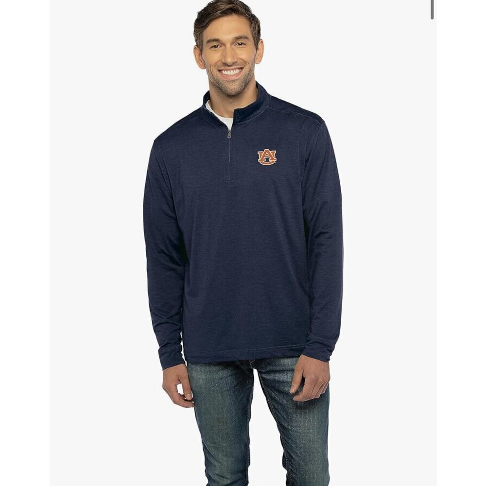 ☀️Vansport Auburn University Alabama Collegiate Navy  1/4 Zip Pullover Size XL
